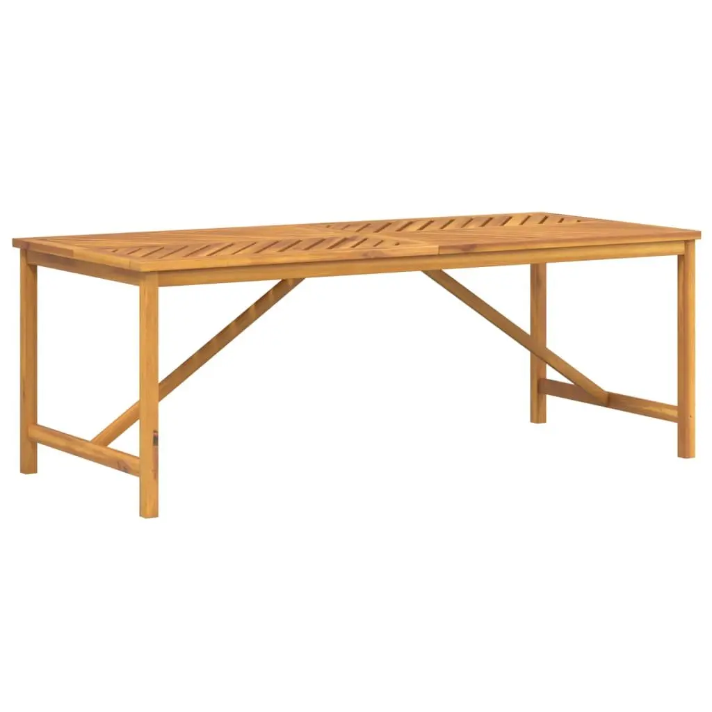 Garden Dining Table Solid Acacia Wood Fishbone Pattern 200x90x74cm