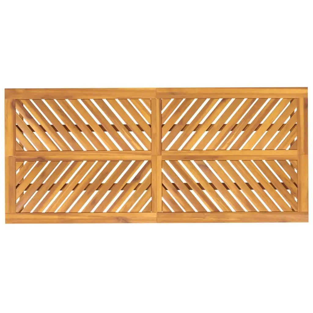 Garden Dining Table Solid Acacia Wood Fishbone Pattern 200x90x74cm