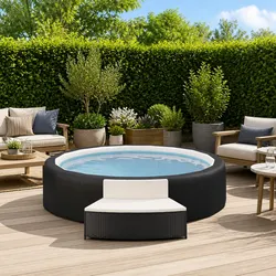 Friendly Black Spa Benches with Cushions for You