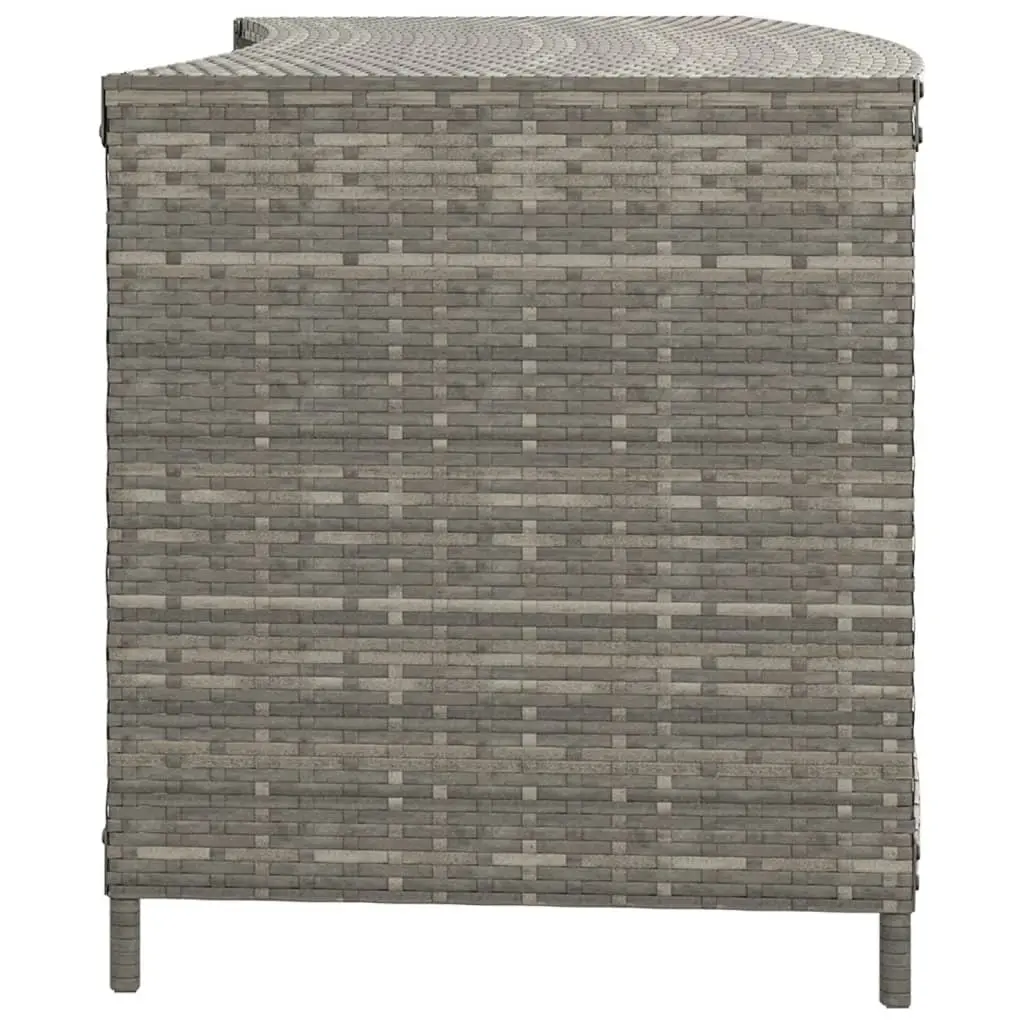 Outdoor Storage Shelves 2pcs Grey Poly Rattan Pool Spa Backyard Organiser Unit