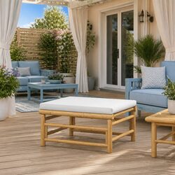 Friendly Bamboo Footstool for Your Outdoor Comfort