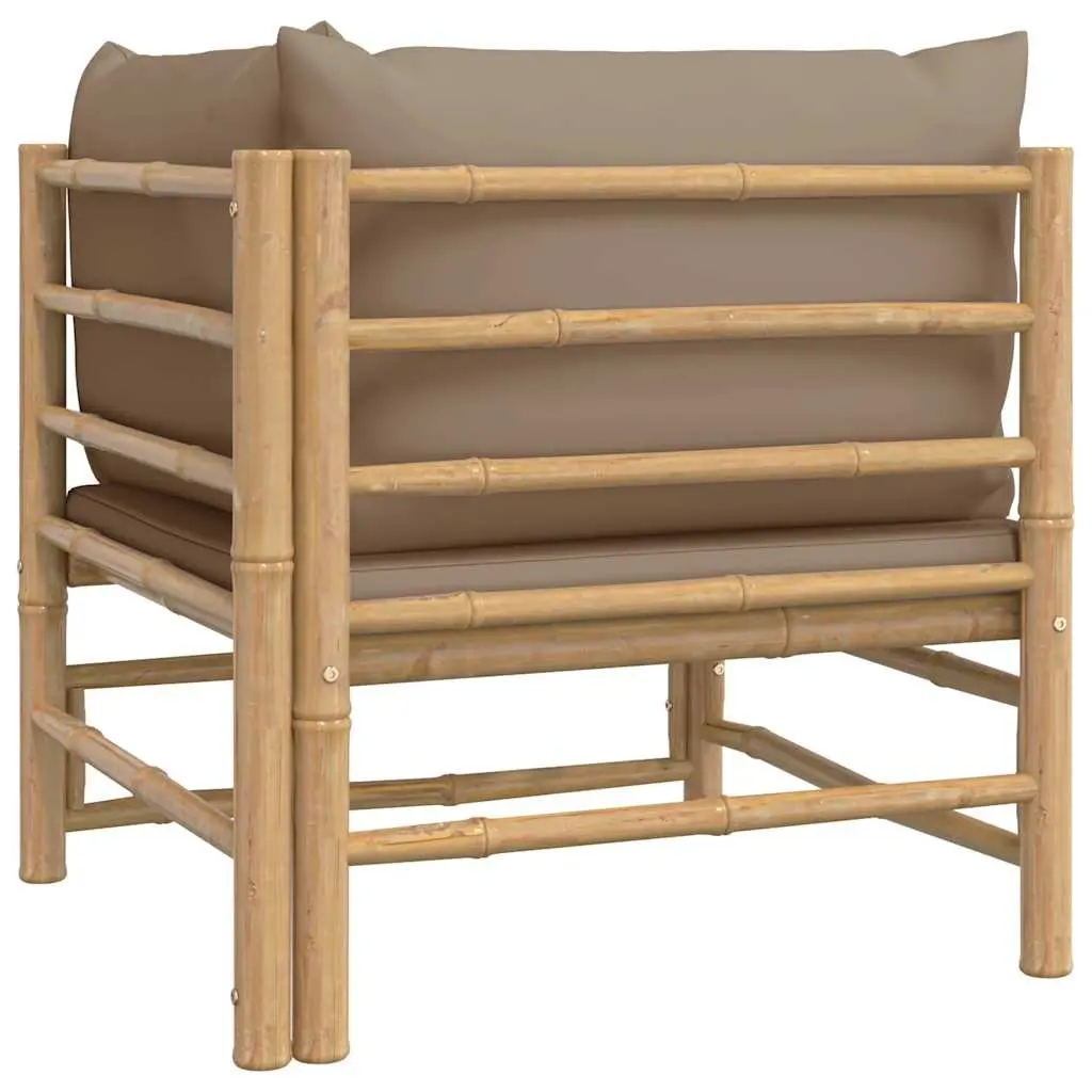 Outdoor Corner Sofa with Taupe Cushions