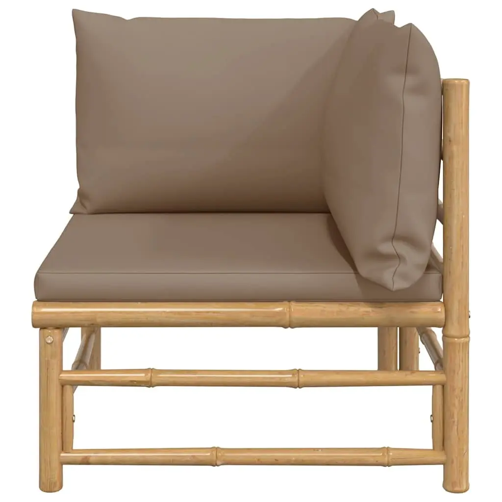 Outdoor Corner Sofa with Taupe Cushions