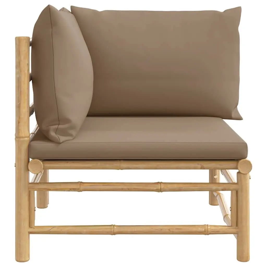 Outdoor Corner Sofa with Taupe Cushions