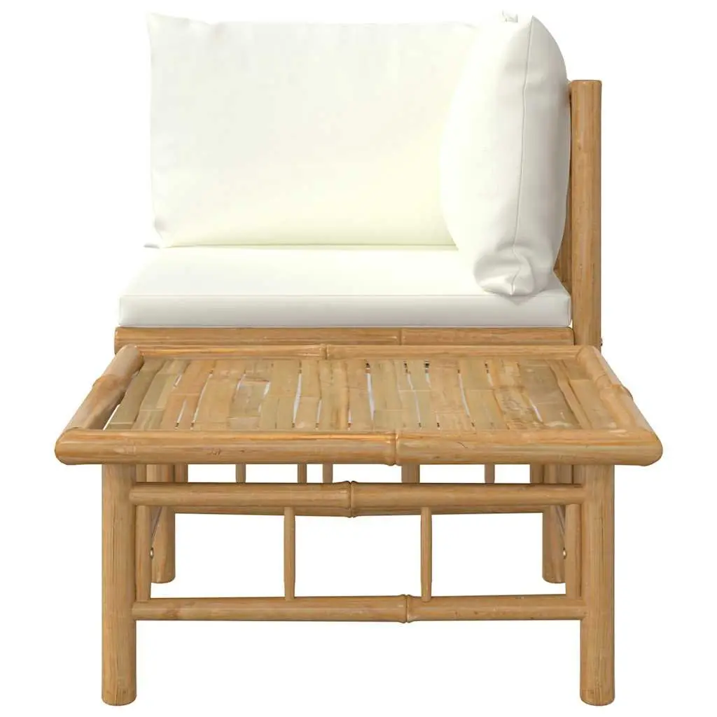 Bamboo Outdoor Sectional Sofa Set 2 Piece Lounge with Cushions