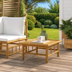 Your New Brown Bamboo Garden Table 65x55x30cm