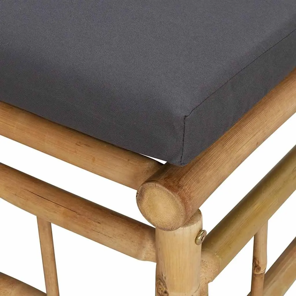 Bamboo Lounge Set with Grey Cushions