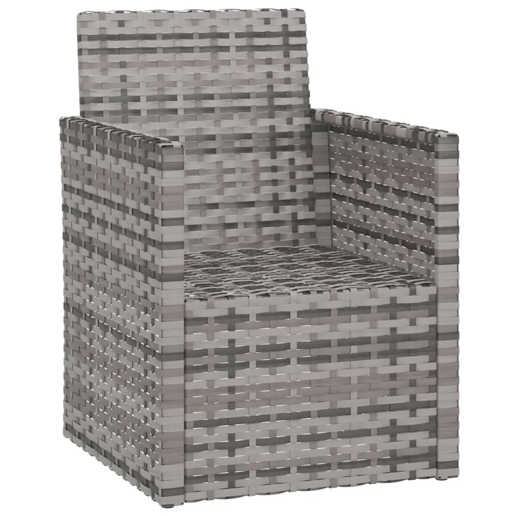 Garden Armchair Outdoor Seating Grey Poly Rattan Cushions Steel Frame