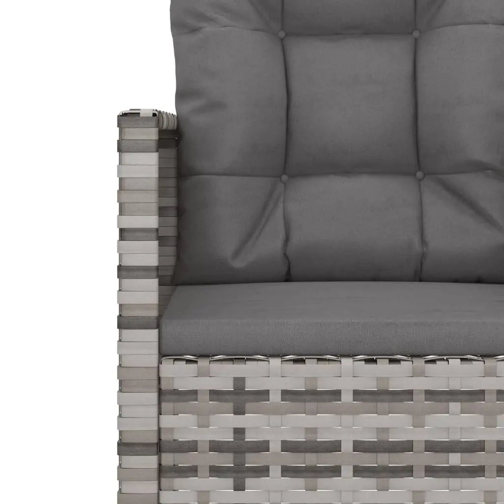 Garden Armchair Outdoor Seating Grey Poly Rattan Cushions Steel Frame