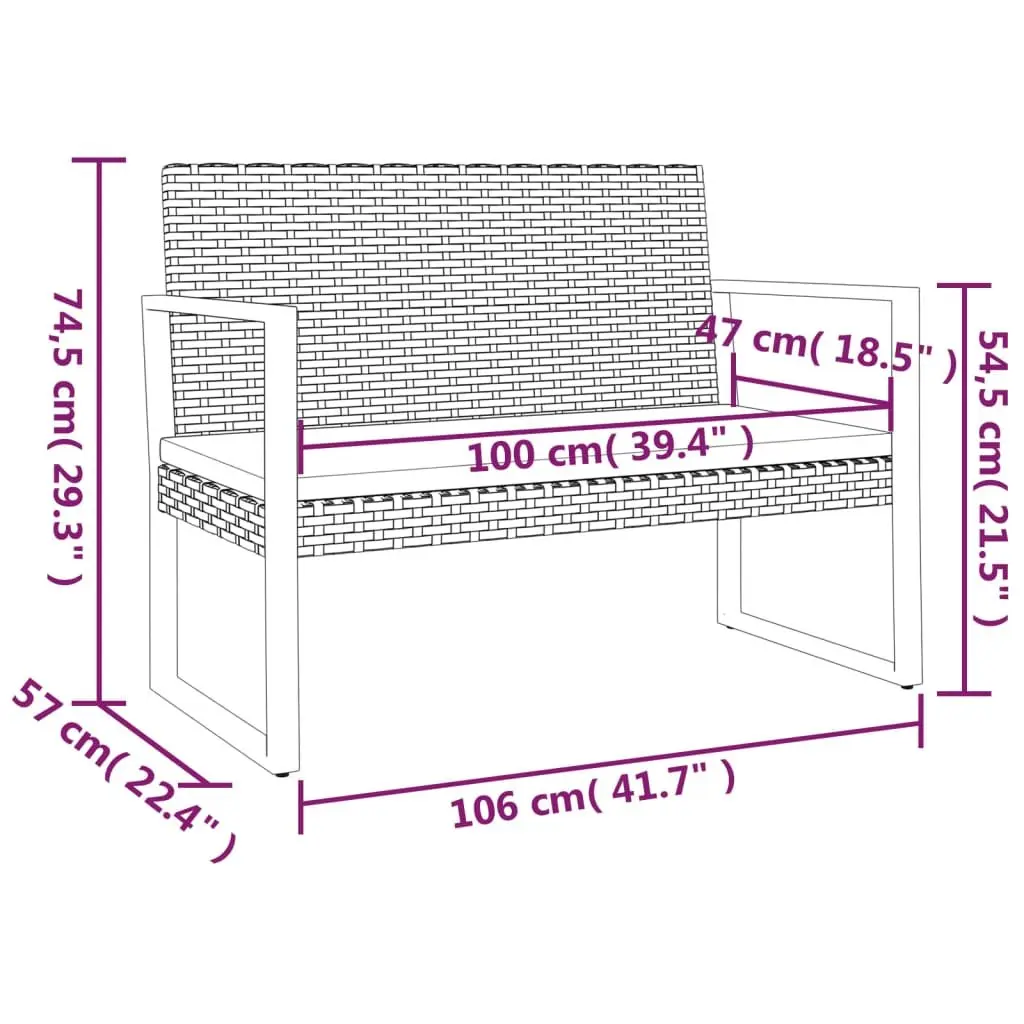 Outdoor Bench with Cushions