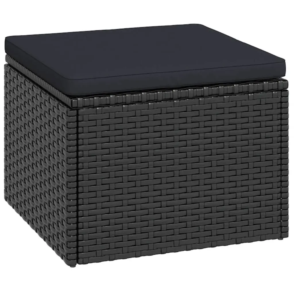 Outdoor Garden Lounge Set Black Poly Rattan Furniture Modular Seating with