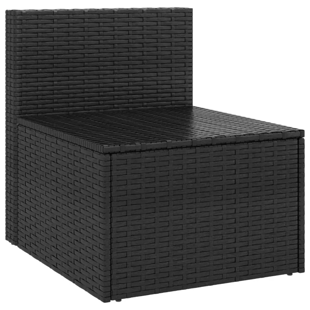 Outdoor Middle Sofas Weather-Resistant Black 2 Piece Garden Seating Set with Cushions