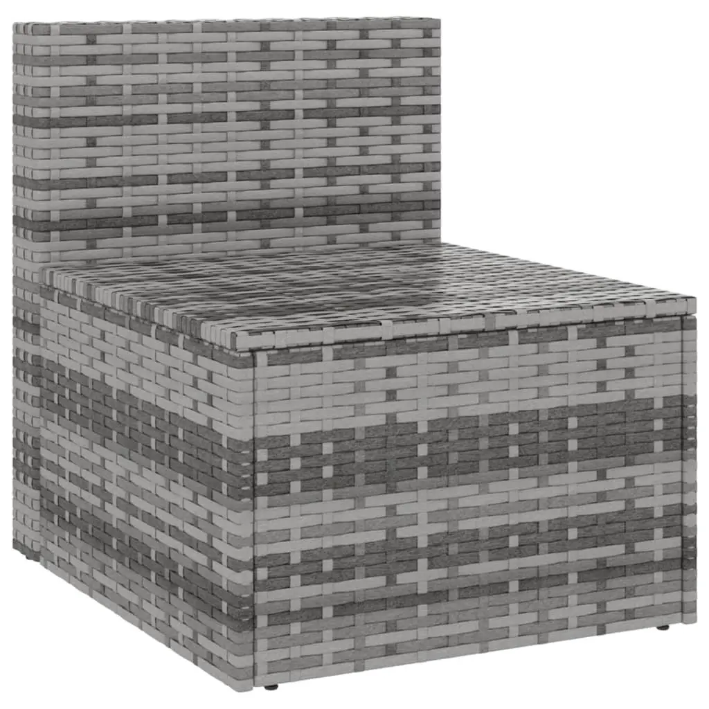 Outdoor Garden Middle Sofas Set 2 pcs Grey Poly Rattan with Cushions