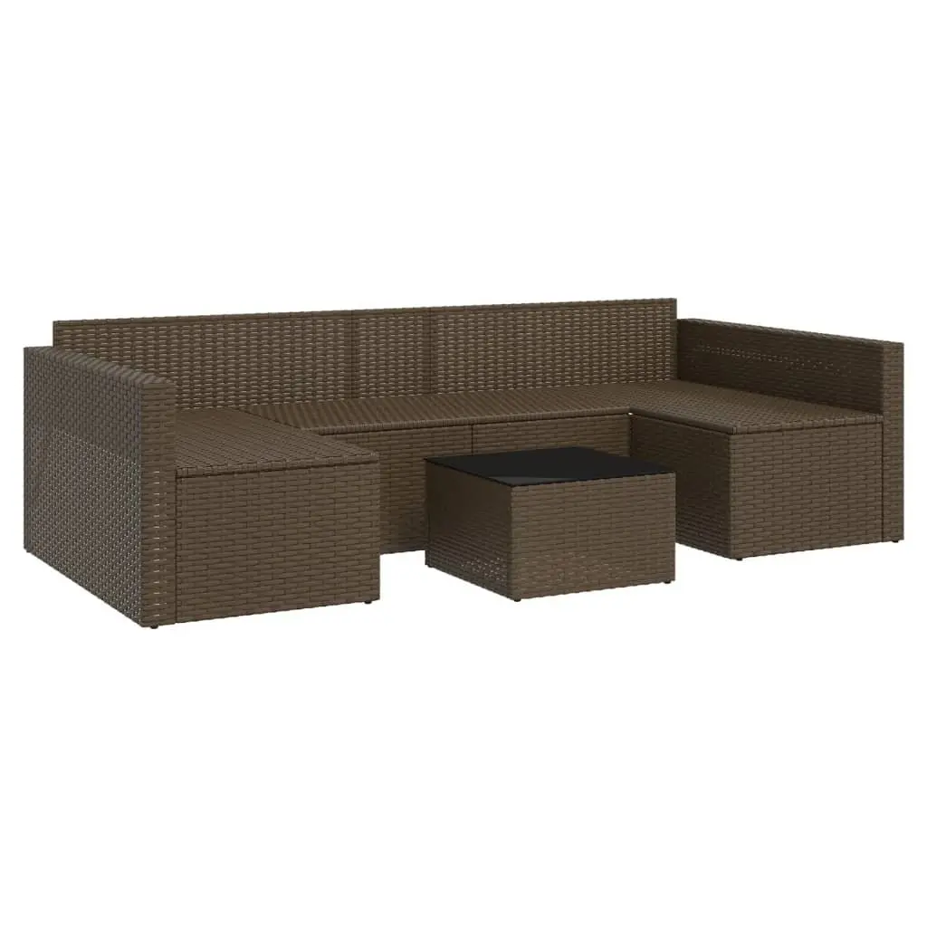 Garden Lounge Set 2 Piece Brown Rattan Outdoor Furniture with Cushions