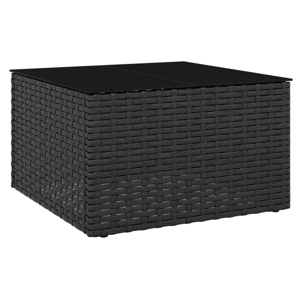 Garden Lounge Set 2 Piece Outdoor Furniture Black with Cushions and Coffee Table