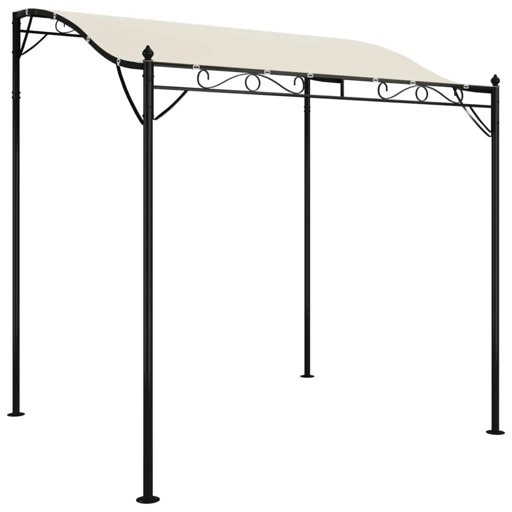 Outdoor Gazebo Canopy Cream 2x2.3m Curved Top Water-Resistant Polyester Steel Frame
