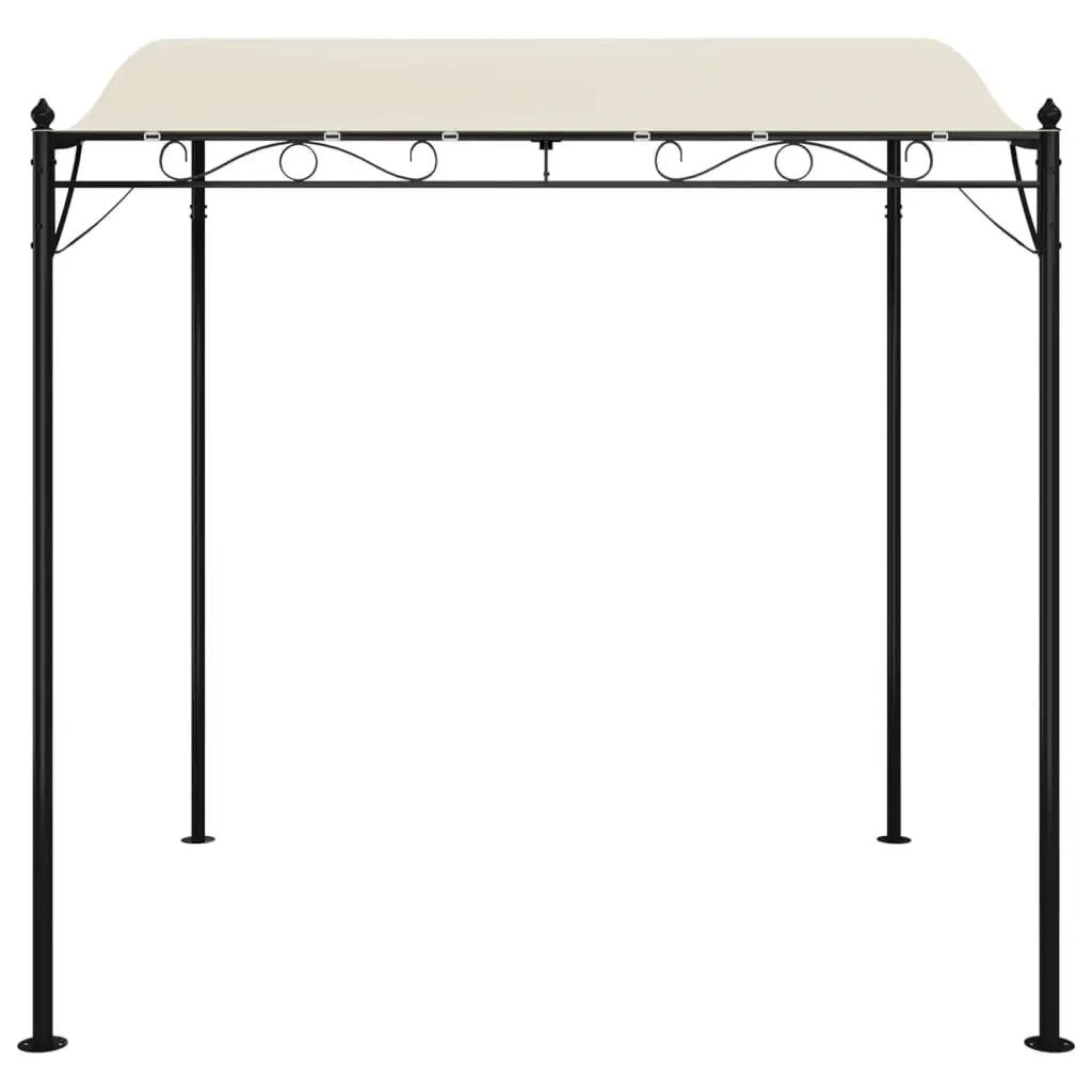 Outdoor Gazebo Canopy Cream 2x2.3m Curved Top Water-Resistant Polyester Steel Frame