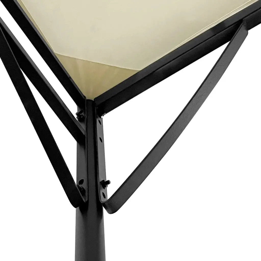 Outdoor Gazebo Canopy Cream 2x2.3m Curved Top Water-Resistant Polyester Steel Frame