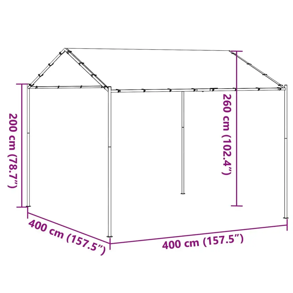 Canopy Tent Beige 4x4m Outdoor Garden Gazebo Patio Shelter Steel Frame