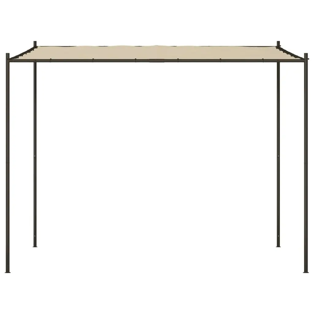 Gazebo Waterproof Polyester 3x3 m Beige Steel Frame Outdoor Canopy Garden Patio