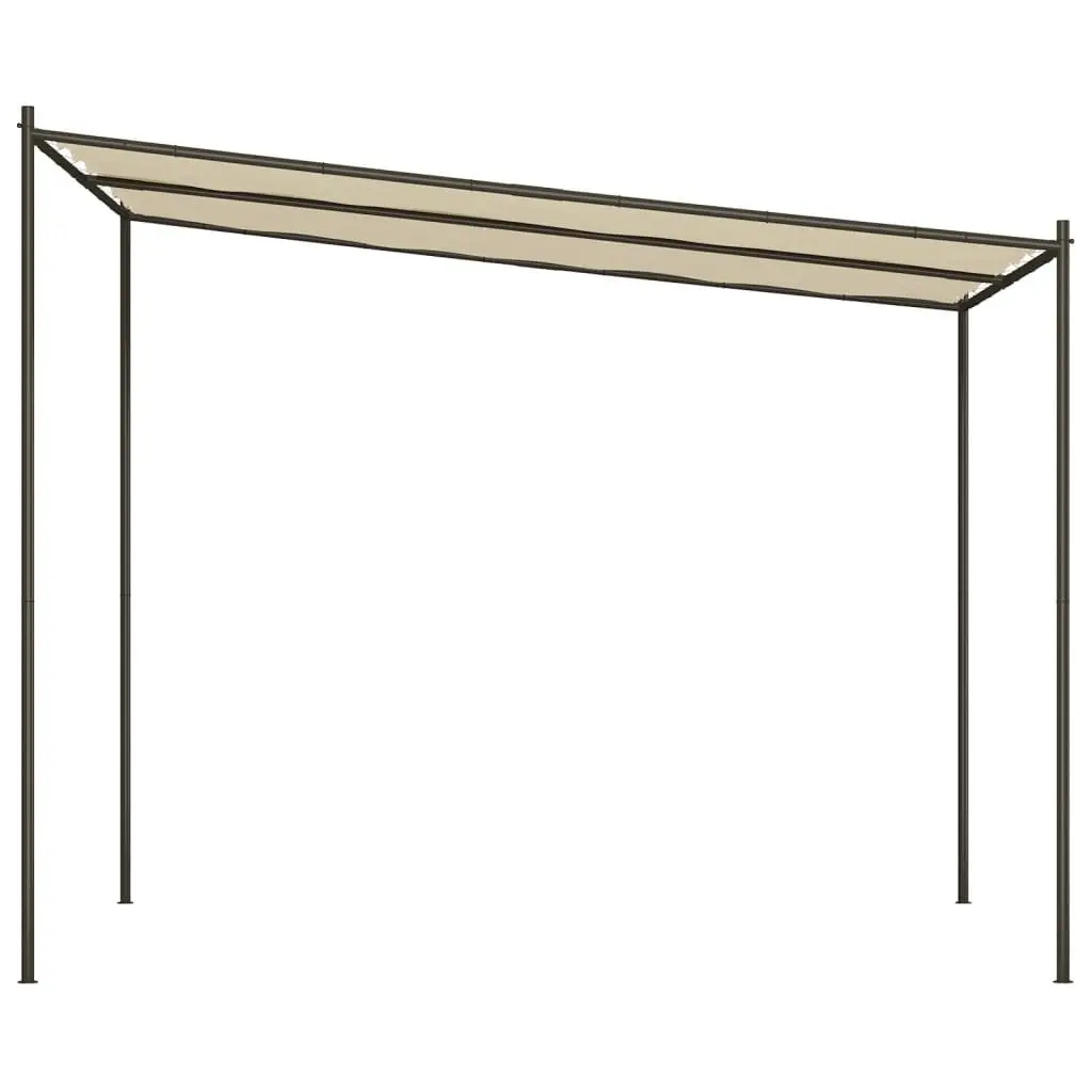 Gazebo Waterproof Polyester 3x3 m Beige Steel Frame Outdoor Canopy Garden Patio