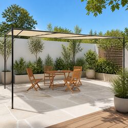 Your New 4x4 m Beige Gazebo Canopy Tent Awaits