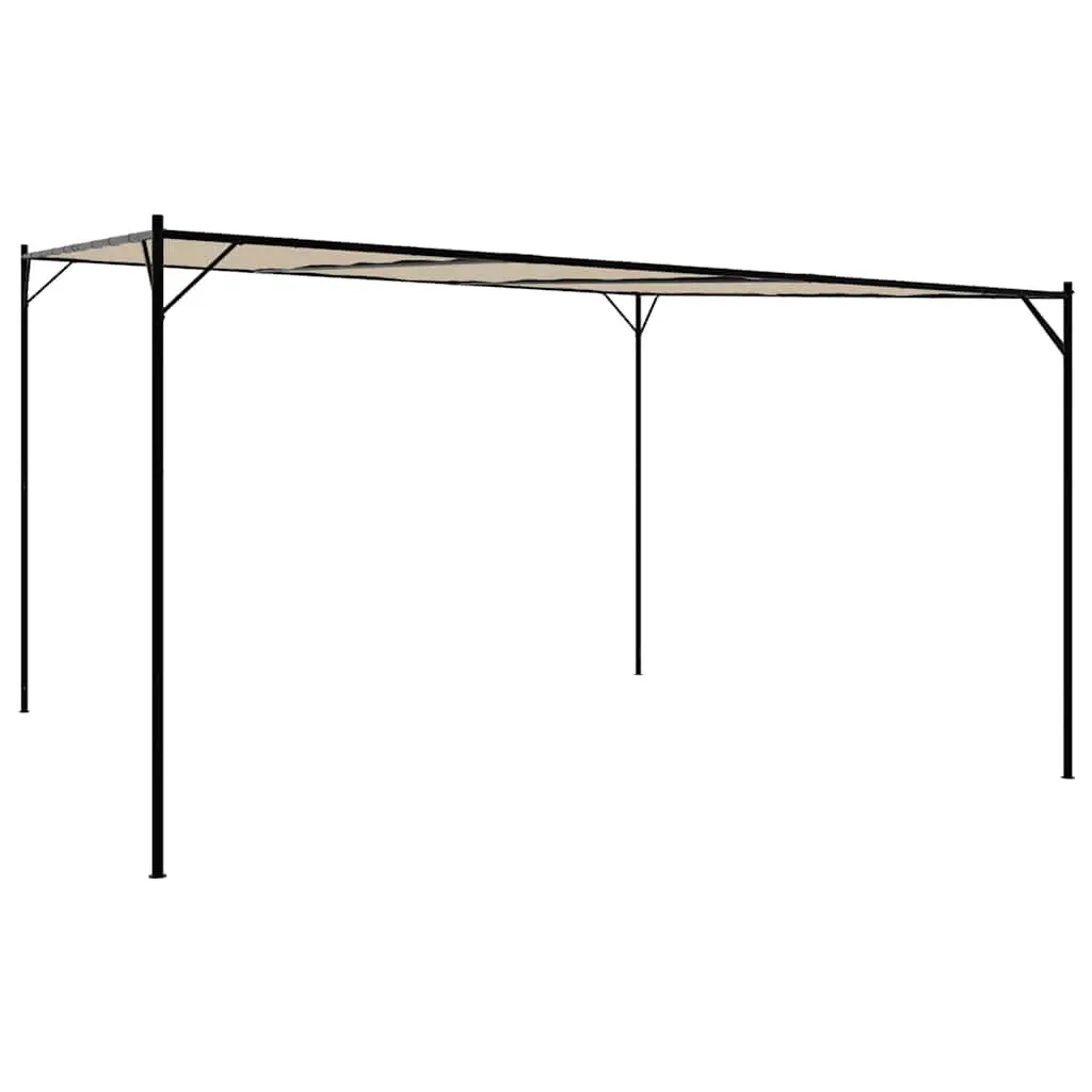 Gazebo Water-Resistant Polyester 4x4 m Beige Outdoor Canopy Tent Steel Frame