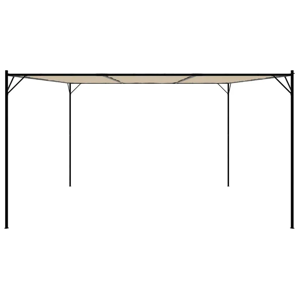 Gazebo Water-Resistant Polyester 4x4 m Beige Outdoor Canopy Tent Steel Frame