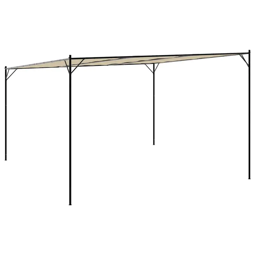 Gazebo Water-Resistant Polyester 4x4 m Beige Outdoor Canopy Tent Steel Frame