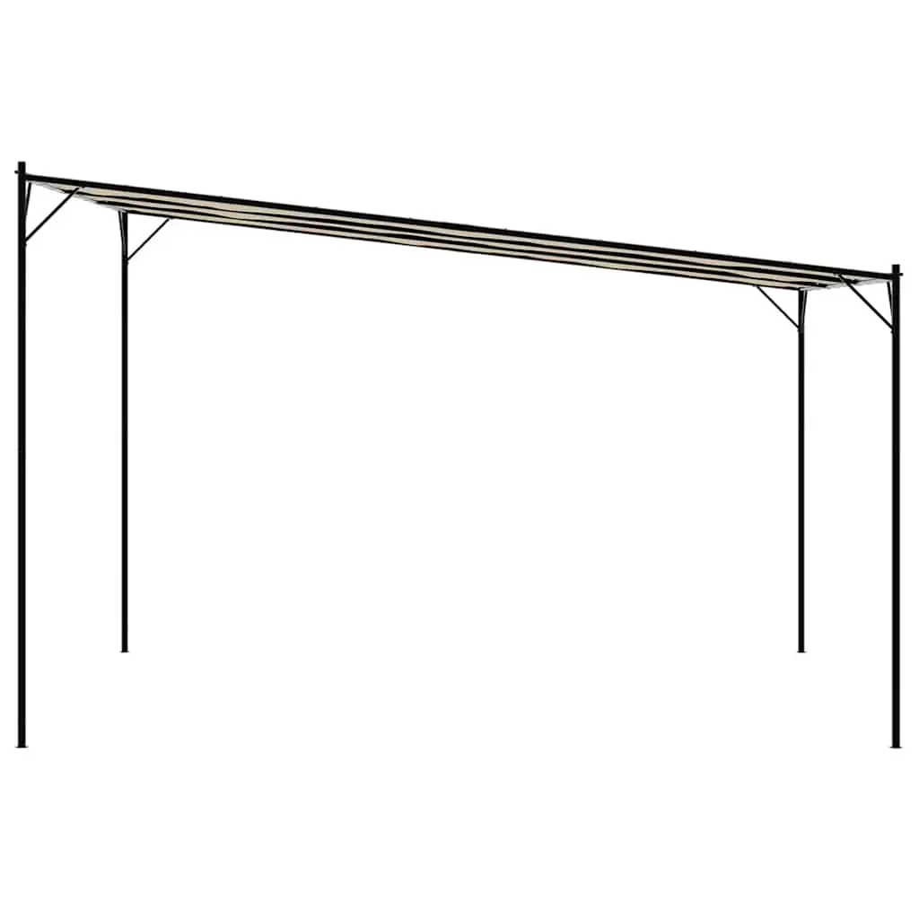 Gazebo Water-Resistant Polyester 4x4 m Beige Outdoor Canopy Tent Steel Frame