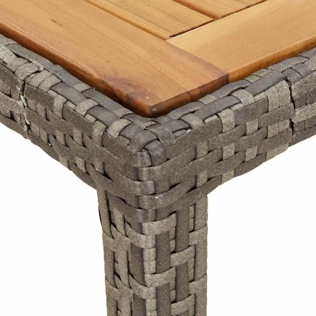 Garden Table Grey Poly Rattan Outdoor Dining Furniture 90 x 90 x 75 cm
