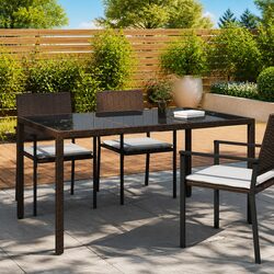 Friendly Brown Outdoor Dining Table 150x90x75cm