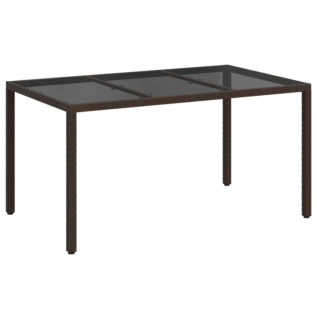 Garden Dining Table Brown 150x90x75cm Outdoor Poly Rattan Furniture