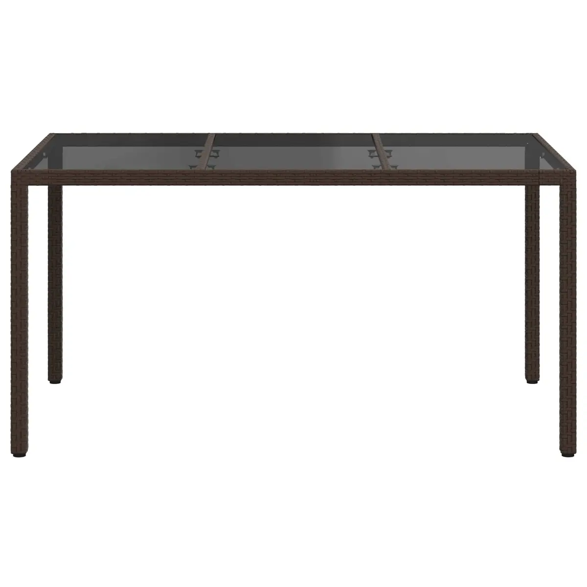 Garden Dining Table Brown 150x90x75cm Outdoor Poly Rattan Furniture