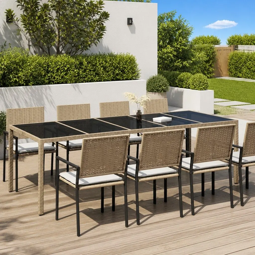 Outdoor Dining Table 250x100x75cm Beige