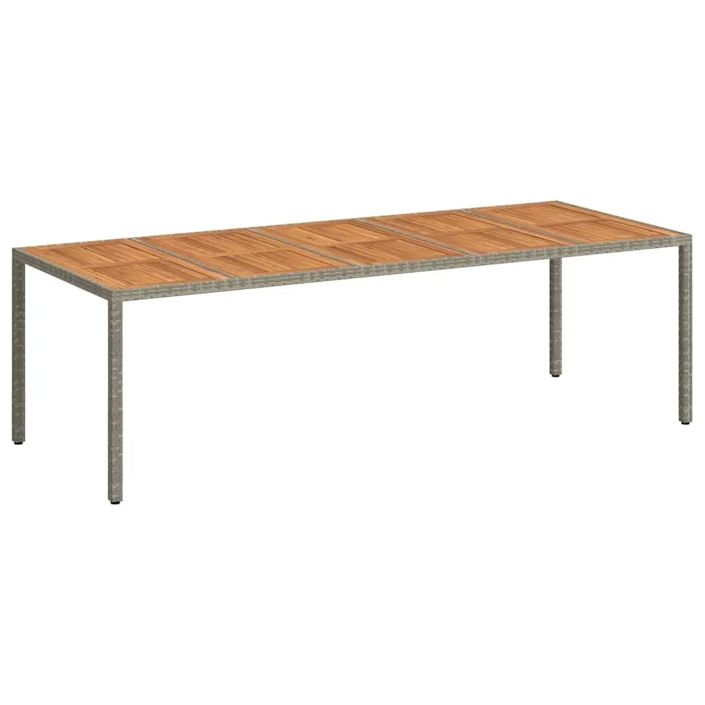 Garden Dining Table 250x100x75cm Grey Poly Rattan Outdoor Furniture Patio