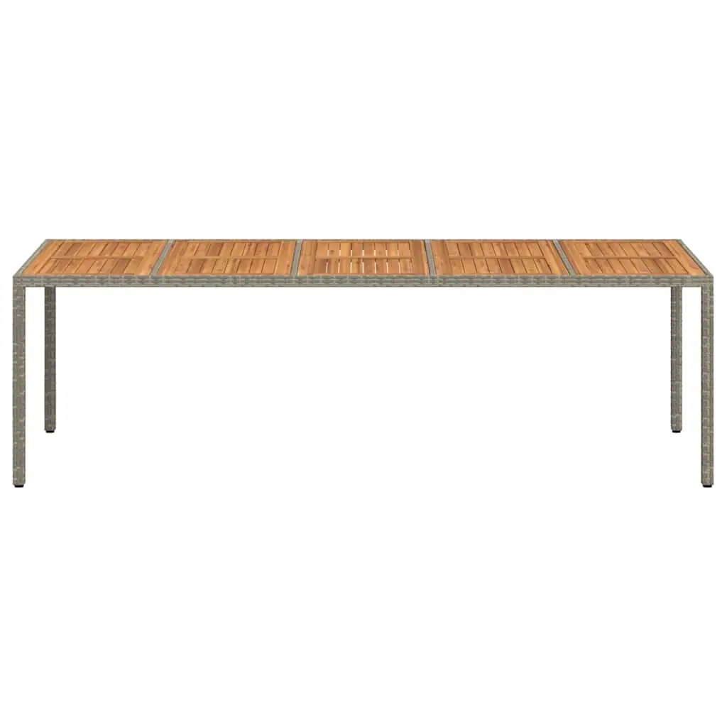 Garden Dining Table 250x100x75cm Grey Poly Rattan Outdoor Furniture Patio