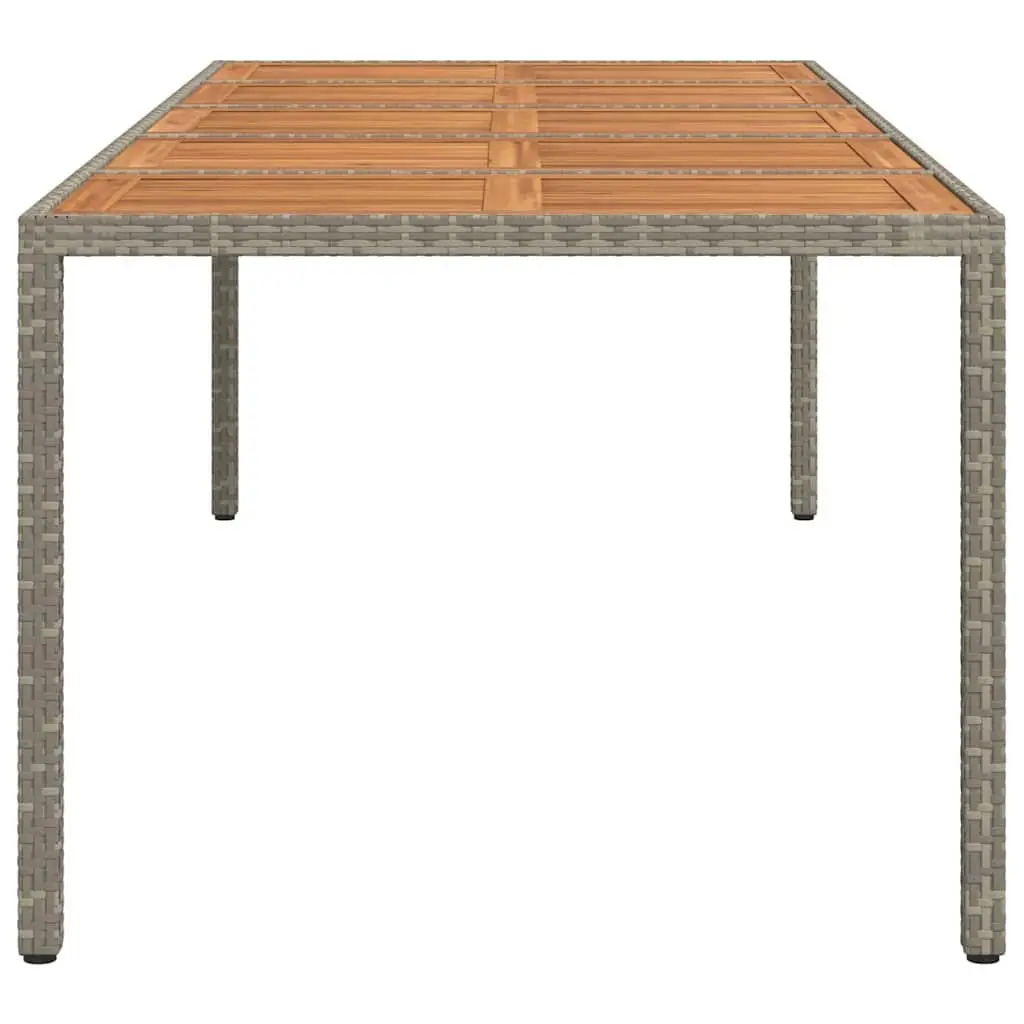 Garden Dining Table 250x100x75cm Grey Poly Rattan Outdoor Furniture Patio