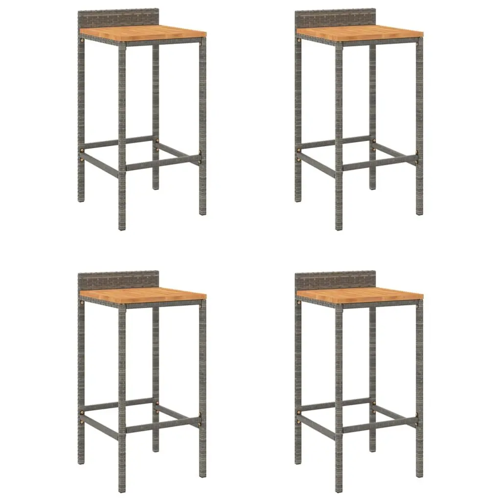 4 Grey Bar Stools
