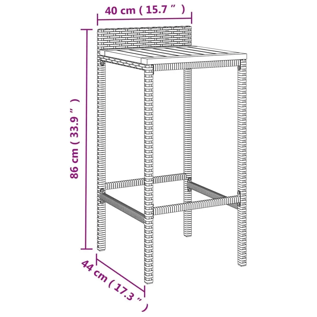 4 Grey Bar Stools