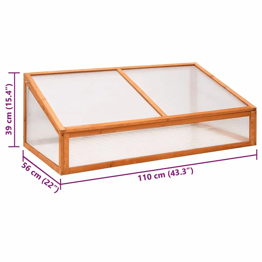 Wooden Greenhouse Orange 110x56x39 cm Fir Wood Garden Plant Protection