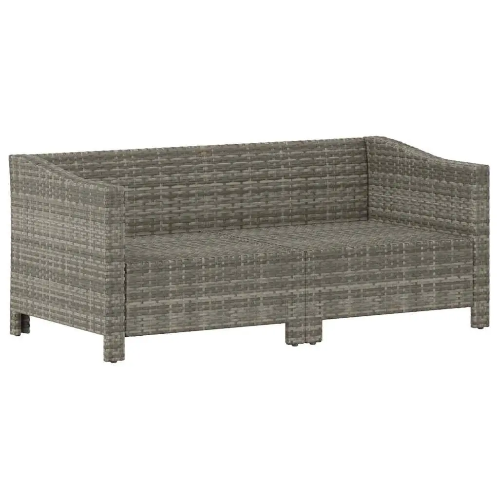 Garden Lounge Set Poly Rattan Grey 2 Piece Outdoor Furniture with Cushions