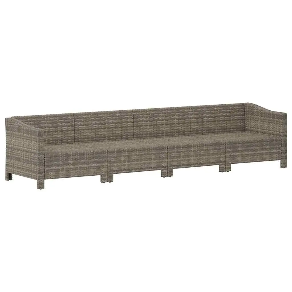 Garden Lounge Set Contemporary Grey Poly Rattan 4 Piece Outdoor Furniture with Cushions