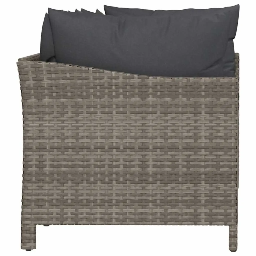 Garden Lounge Set Contemporary Grey Poly Rattan 4 Piece Outdoor Furniture with Cushions
