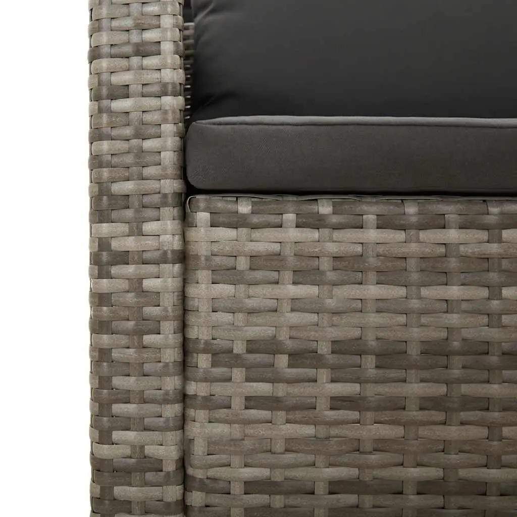 Garden Lounge Set Contemporary Grey Poly Rattan 4 Piece Outdoor Furniture with Cushions