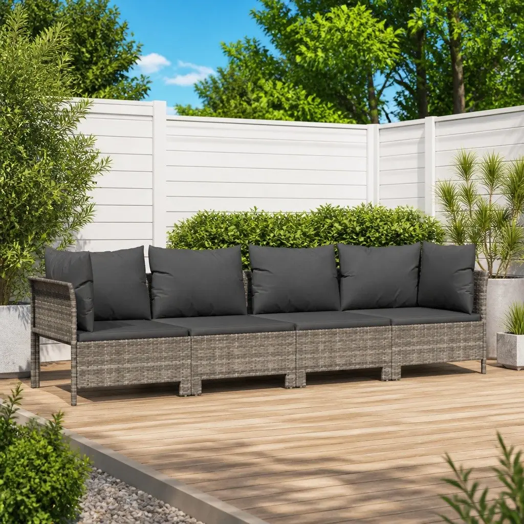 4 Piece Outdoor Lounge Set in Grey