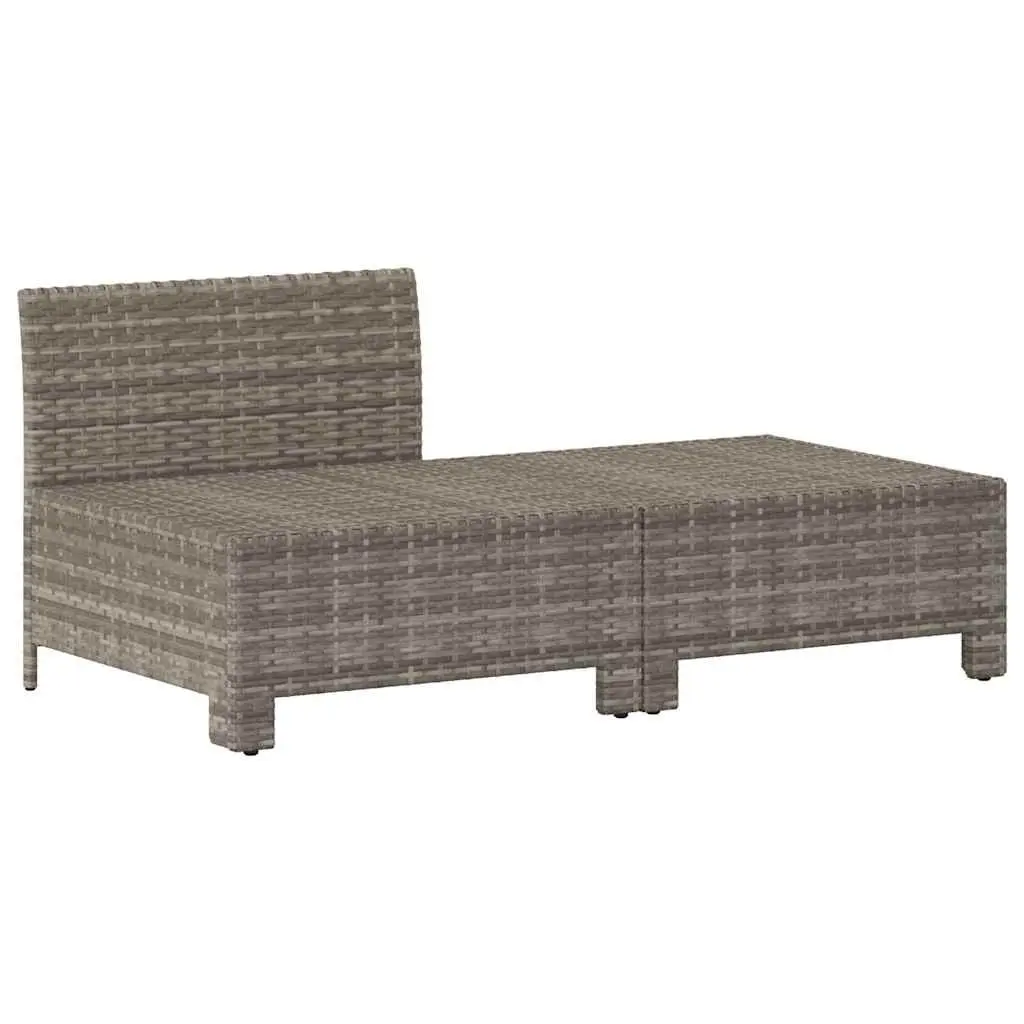 Garden Lounge Set Grey Poly Rattan 2 Piece Outdoor Furniture with Cushions