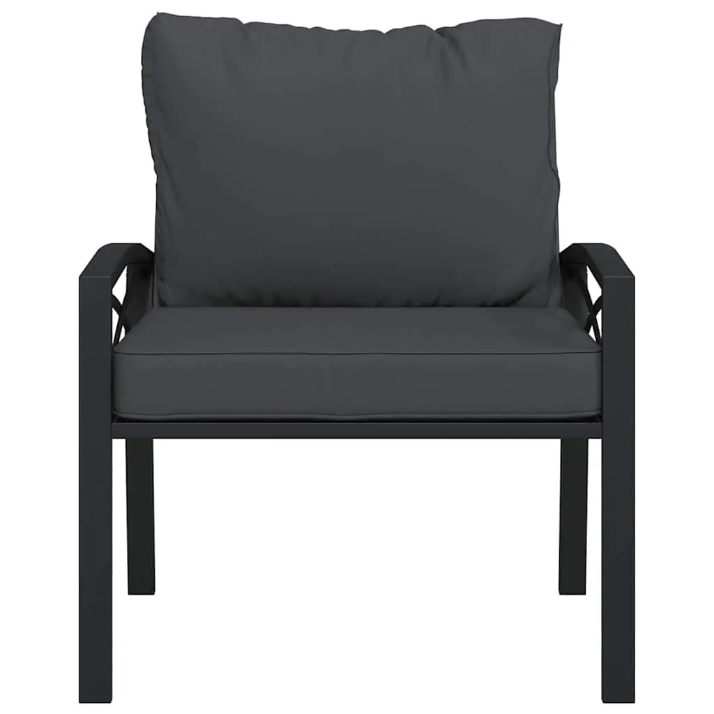 Outdoor Garden Chairs Set Steel Frame with Cushions 2 Piece