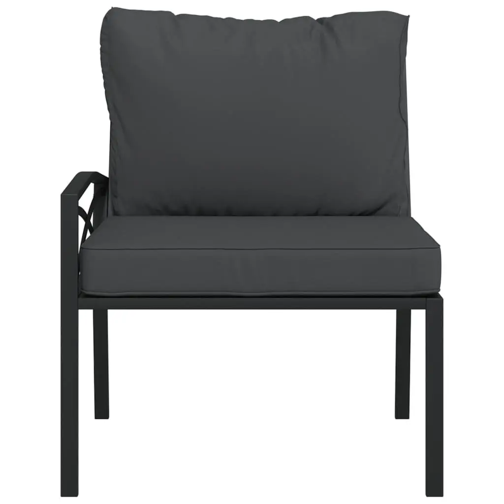 Garden Chairs Cushioned Steel Outdoor Seating 2 pcs