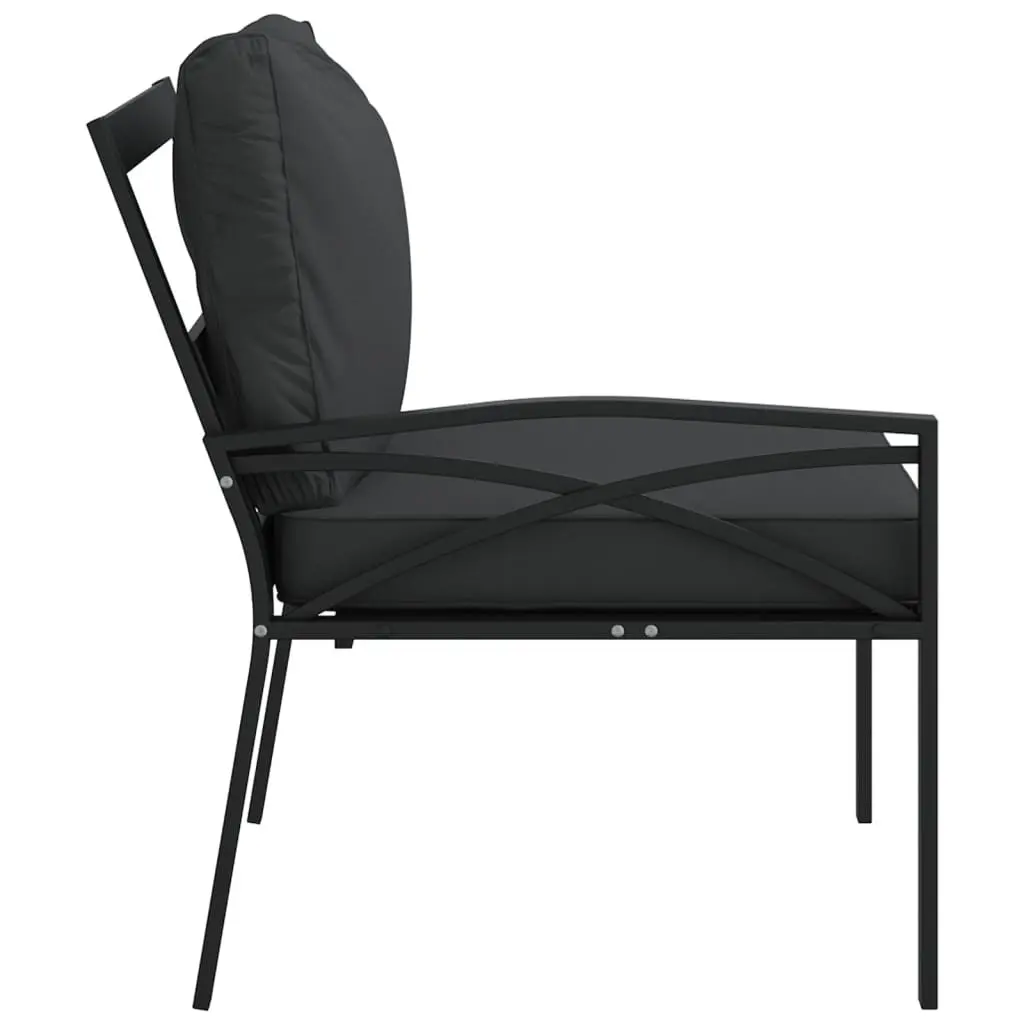 Garden Chairs Cushioned Steel Outdoor Seating 2 pcs